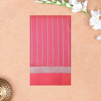 Rose Pink Gold Zari Border Yuvana Semi Soft Silk Saree