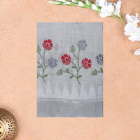 Grey Color Linen Cotton Saree