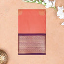peach purple or wine-colored border and pallu Soft Silk Saree