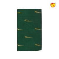 Bottle Green With Red Gold Zari Floral Buttas Pure Silk Cotton Saree - Thenianantham