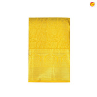 Yellow With Gold Zari Floral Design Pure Kanjivaram Subhalaya Wedding Silk Saree