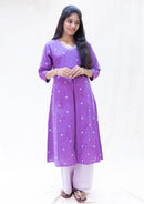 Yazhini-Lavender Color Ladies Branded Co-ord-set Readymade