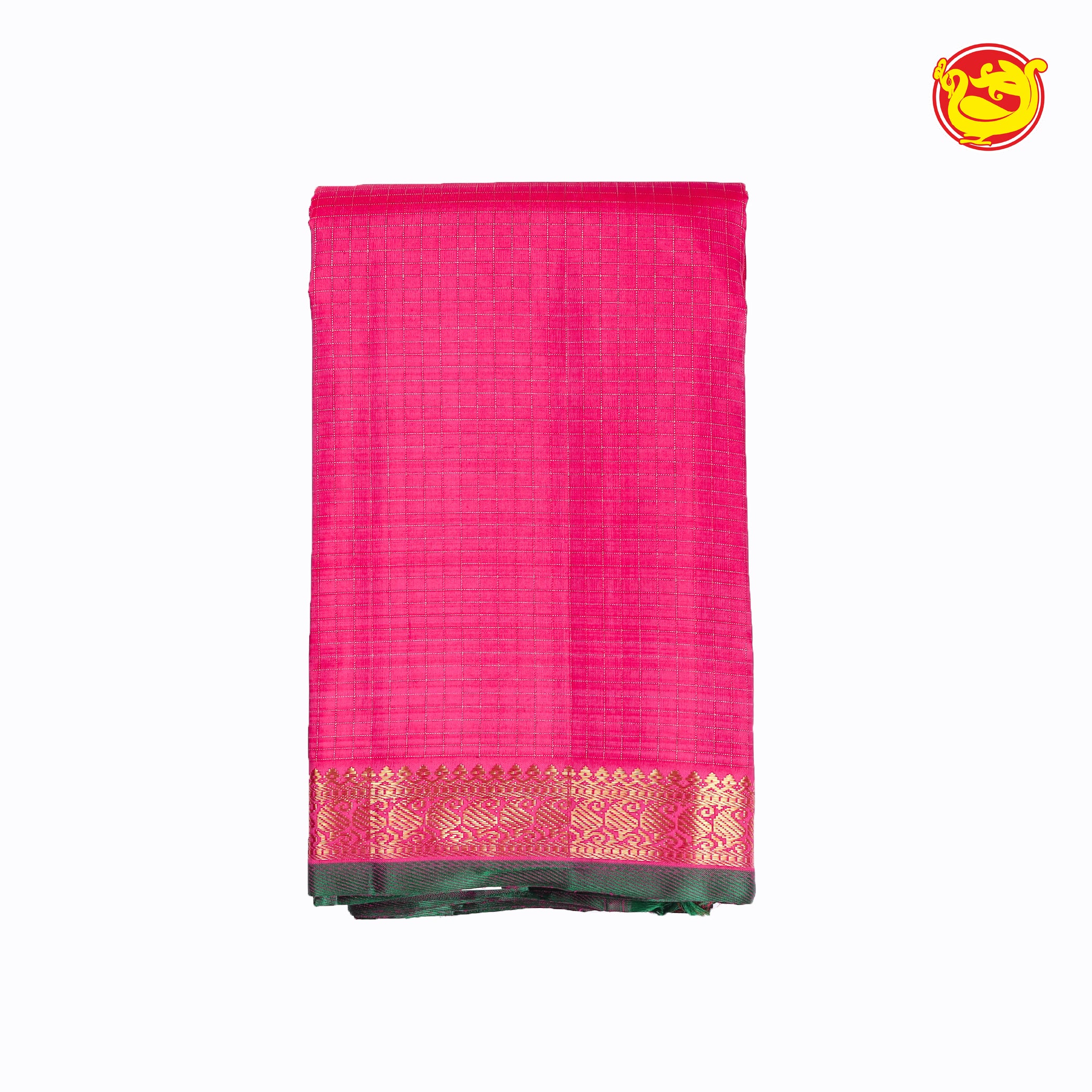Rani pink colour soft silk saree