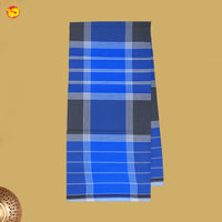 Men’s Blue Checked  Cotton Stitched Lungi