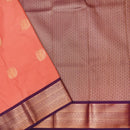 peach purple or wine-colored border and pallu Soft Silk Saree