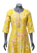 Yellow Printed Ladies Branded Readymade Long Top