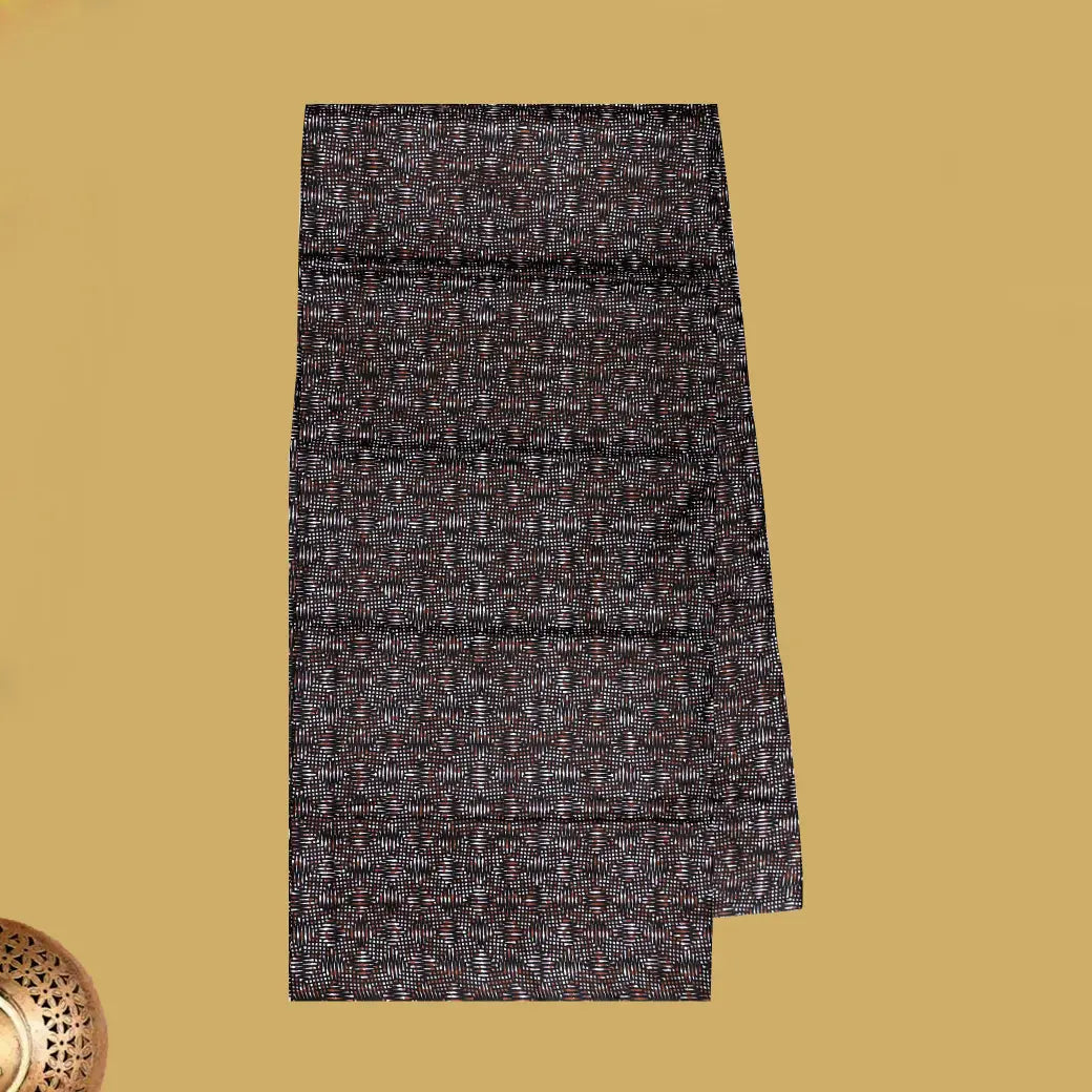 Black with Brown and White flower design Cotton Printed Lungi