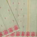 Olive  Green With Red Pure Chettinad Cotton  Saree without Blouse