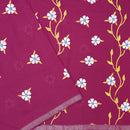 Dark Pink Linen Cotton Saree with Contrast Blouse