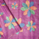 Lavender with Floral Design Trendy Tissue Fancy Saree