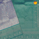 Blue with Rama green Tissue Semi Silk Saree