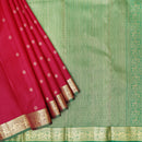 Red With Green Gold Zari Yuvana Semi Soft Silk Saree