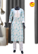 Sky Blue With White Ladies Branded Readymade Chudi Set