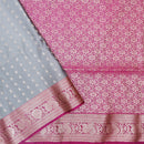 Grey with Pink Soft Silk Saree