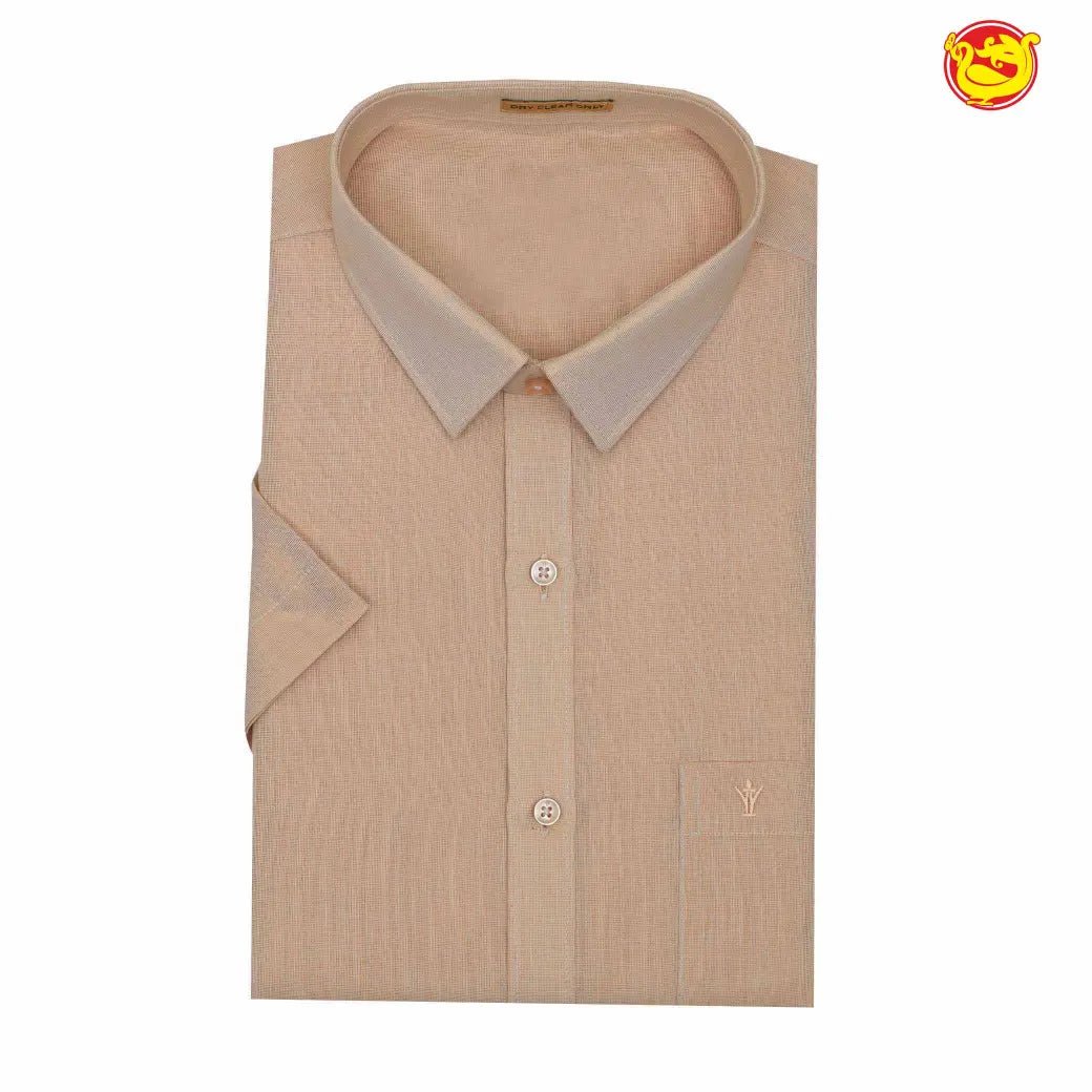 Copper tissue cotton readymade shirt and flexi fit dhoti