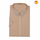 Copper tissue cotton readymade shirt and flexi fit dhoti - Thenianantham