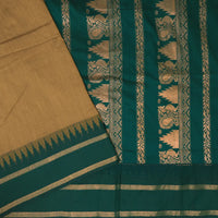 Sandal With Green Premium Quality Kalyani Cotton Saree