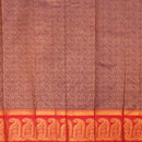Dark Purple with Red Art Silk Saree