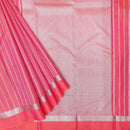 Rose Pink Gold Zari Border Yuvana Semi Soft Silk Saree
