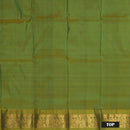 Green With Sage Green Border Floral Design Traditional  Pattu Pavadai Material