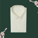 Art Silk  – Men’s Shirt & Dhoti Set  Off -White Colour With Gold  Zari Border