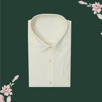 Art Silk  – Men’s Shirt & Dhoti Set  Off -White Colour With Gold  Zari Border