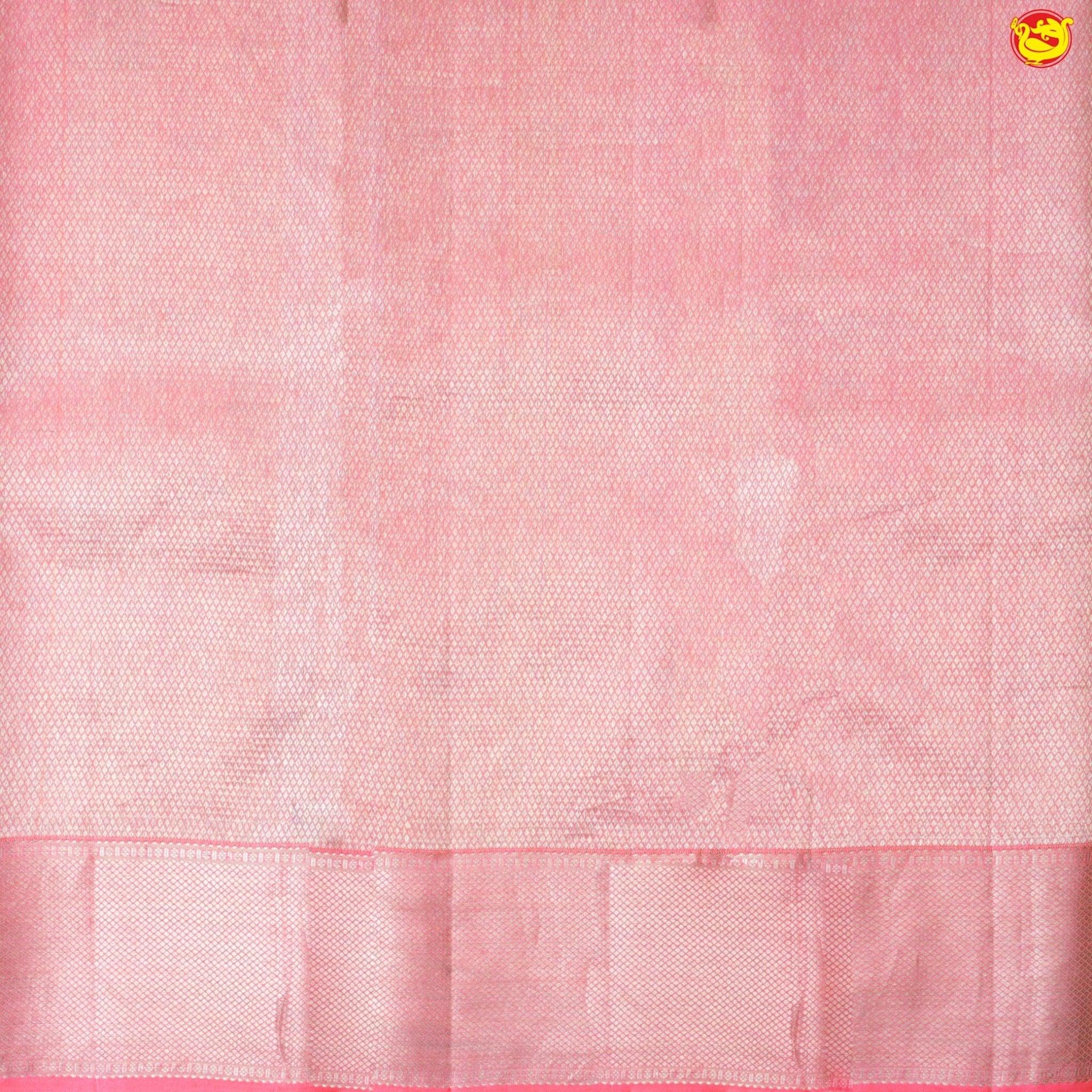 Peach Digital Floral Design Pure Kanjivaram Subhalaya Soft Silk Saree - Thenianantham