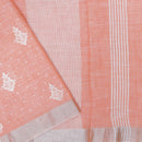 Peach Color Linen Cotton Saree