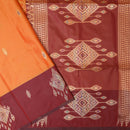 Orange with Dark Red Soft Silk Saree