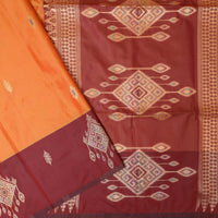 Orange with Dark Red Soft Silk Saree