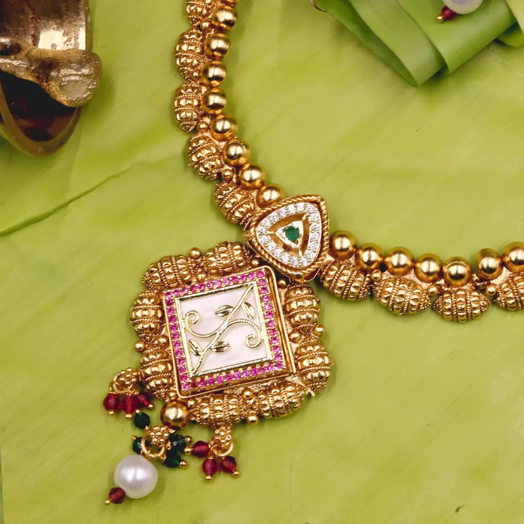 Polki Kundan necklace with matching jhumkas