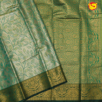 Green Leaf's Floral Print Tussar Silk Saree