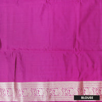 Grey with Pink Soft Silk Saree