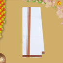 Rust Brown With White Readymade Shirt And Matching Border Dhoti Set for Men