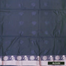 Dusty Rose with Navy Blue Soft Silk Saree