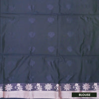 Dusty Rose with Navy Blue Soft Silk Saree