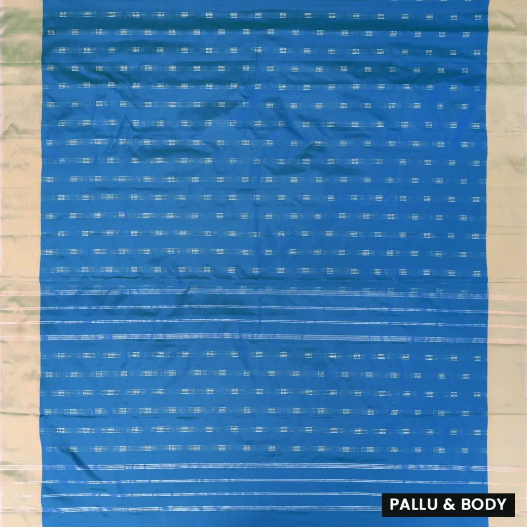 Sky Blue With Light Yellow Arani Silk Saree