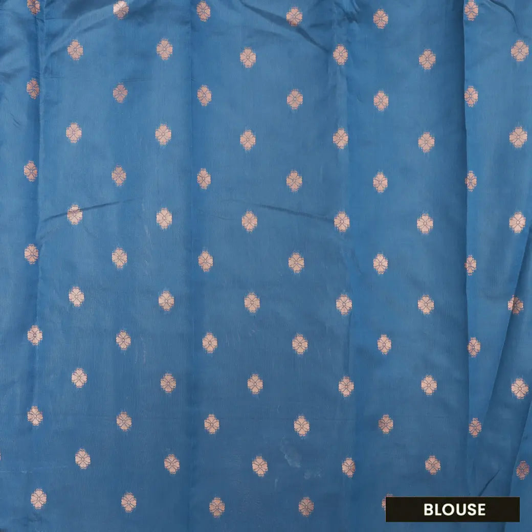 Copper with Dark Blue Tissue Silk Saree