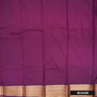 peach purple or wine-colored border and pallu Soft Silk Saree