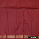 Peach Pink With Purple Border Floral Design Traditional  Pattu Pavadai Material