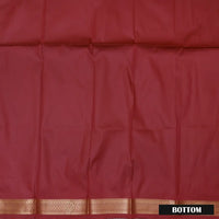 Peach Pink With Purple Border Floral Design Traditional  Pattu Pavadai Material