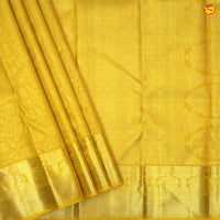 Yellow With Gold Zari Floral Design Pure Kanjivaram Subhalaya Wedding Silk Saree