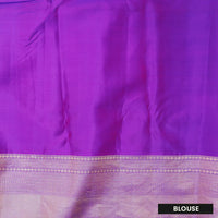Violet with Traditional Circular Motifs in Gold Zari Border Wedding Silk Saree