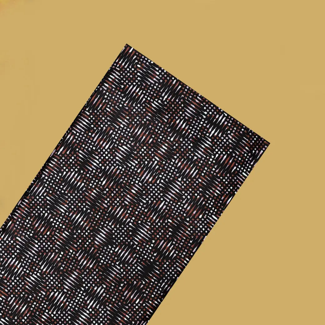 Black with Brown and White flower design Cotton Printed Lungi