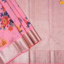 Peach Digital Floral Design Pure Kanjivaram Subhalaya Soft Silk Saree - Thenianantham