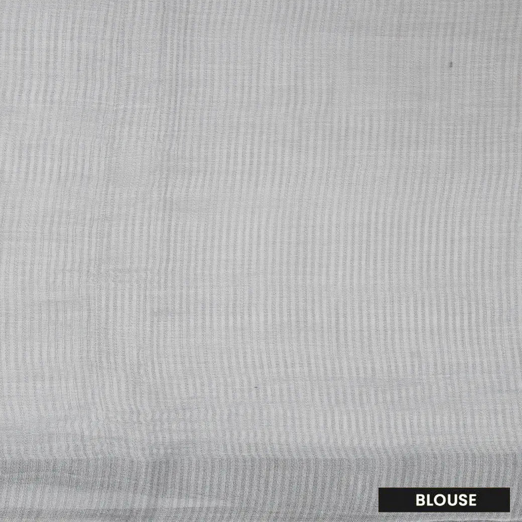 Grey Color Linen Cotton Saree