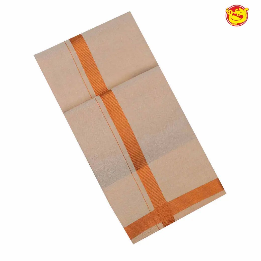 Copper tissue cotton readymade shirt and flexi fit dhoti - Thenianantham