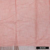 Peach Color Linen Cotton Saree