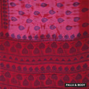 Rani Pink with Red-Purple Sungudi Cotton Saree without Blouse