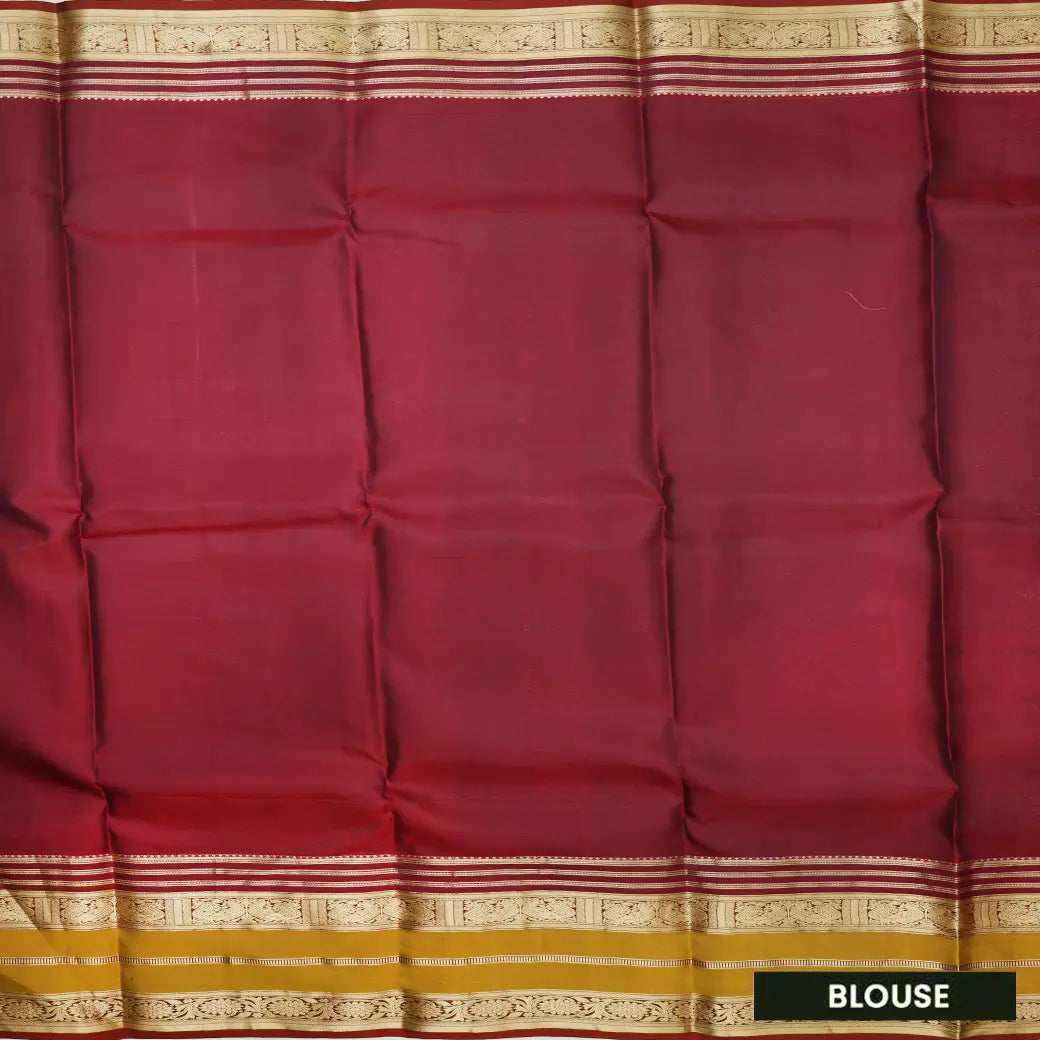 Peach with Maroon hamsam silk saree